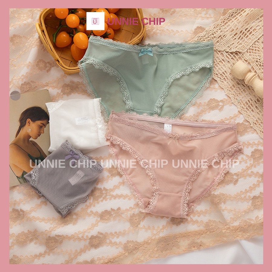 Quần lót ren mỏng gợi cảm sexy eo thấp thoáng khí vải cotton QL024 | BigBuy360 - bigbuy360.vn