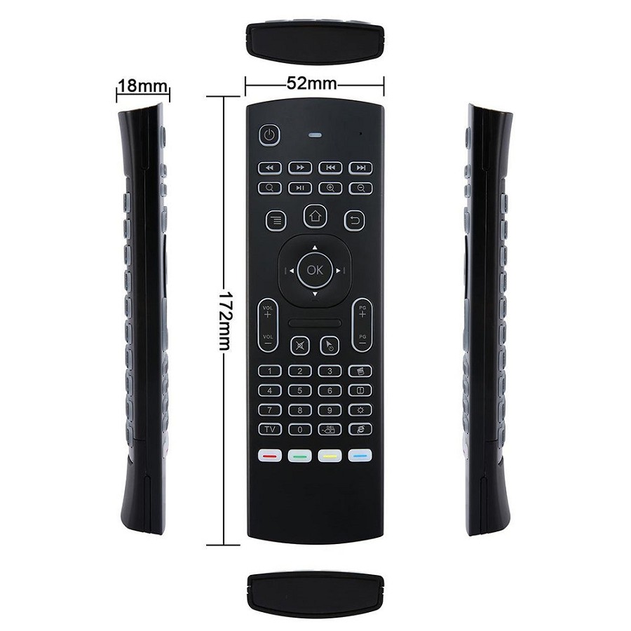 Chuột bay pro cho Android TV box, Smart TV có đèn bàn phím silicon mềm bền