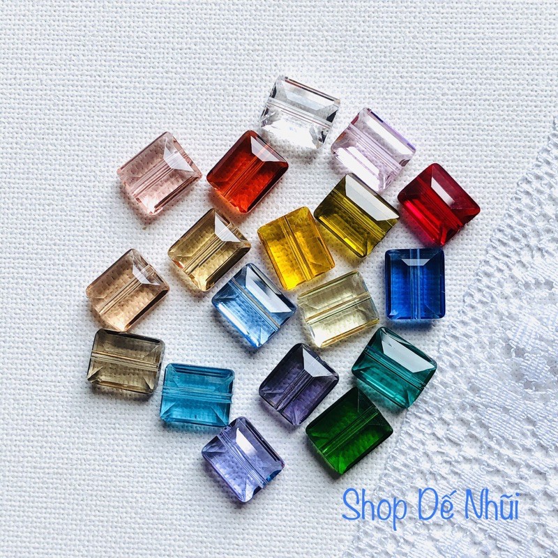 Pha Lê Vuông Dẹt 10x12mm