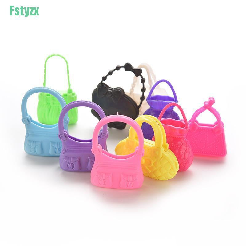 fstyzx Mix 10pcs Hand Bag Shoulderbag For Barbie Doll Accessory Style Random