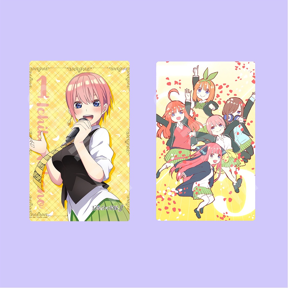 Ảnh card bo góc in hình Gotoubun No Hanayome BIỂU DIỄN ver Nhà Có 5 Nàng Dâu thẻ bo viền 5*8cm