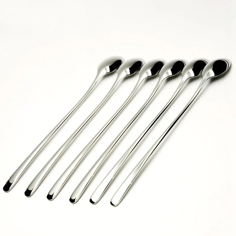 5 Thìa Đá Xịn Inox 304 Cán Dài COCKTAIL Cà Phê  22.5cm  Muỗng  SinhTố Trà Đào Cao Cấp Nhập Khẩu Dày