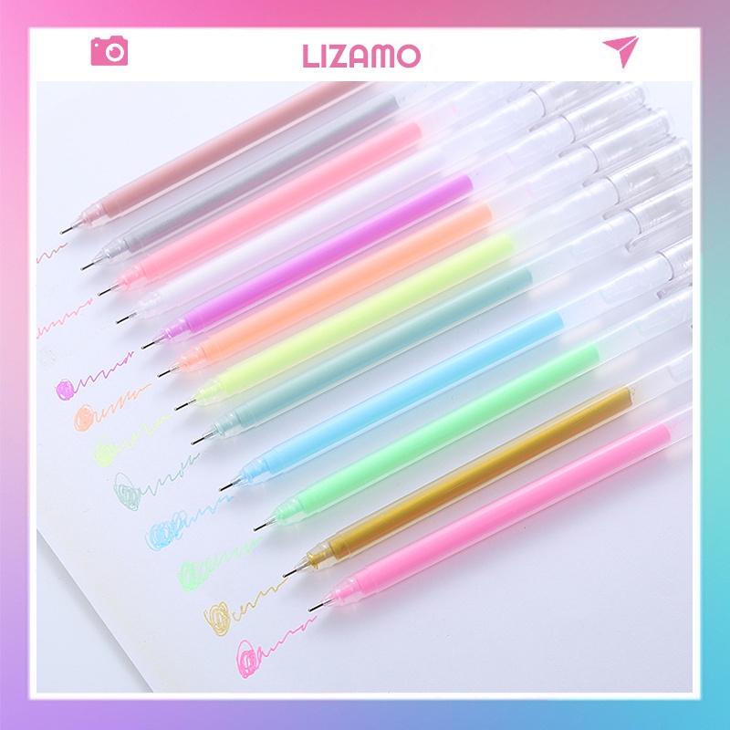Bút Gel Màu Pastel Đánh Dấu Trang Trí Sổ Tay Cute, Văn Phòng Phẩm, Đồ Dùng Học Tập Dễ Thương LIZAMO BD145