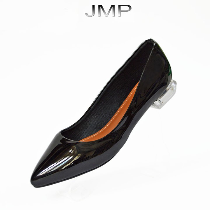 JMP - Giày búp bê mũi nhọn chất liệu da cao cấp cao 2cm- thumbnail