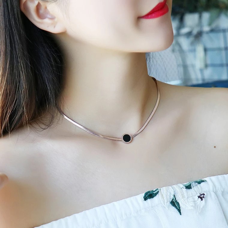 [HÀNG CAO CẤP] Vòng Cổ Nữ, Choker Đính Đá Đen Sang Chảnh, Trang Sức Titan Cao Cấp Không Han Gỉ