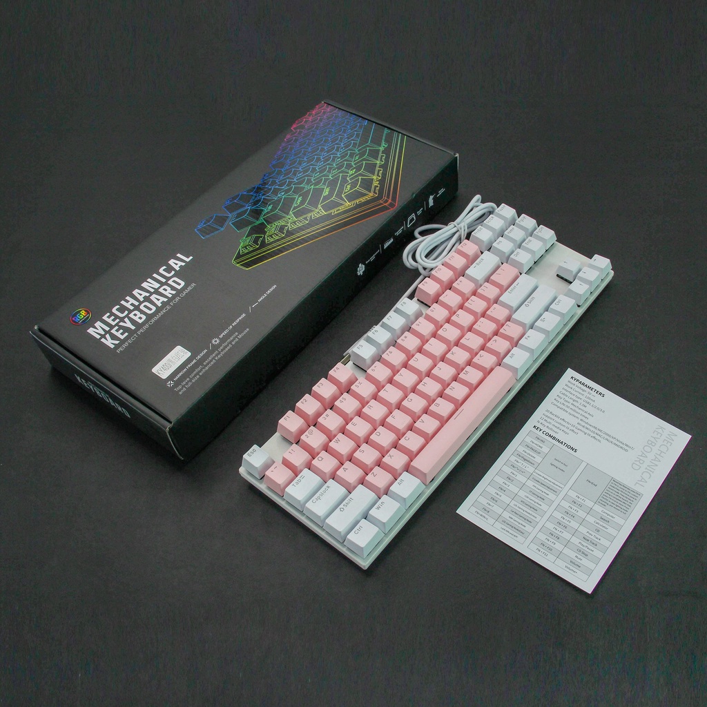 Bàn phím cơ Layoutt TKL 87 phím KA800-KY400 Blue switch,bàn phím cơ gaming