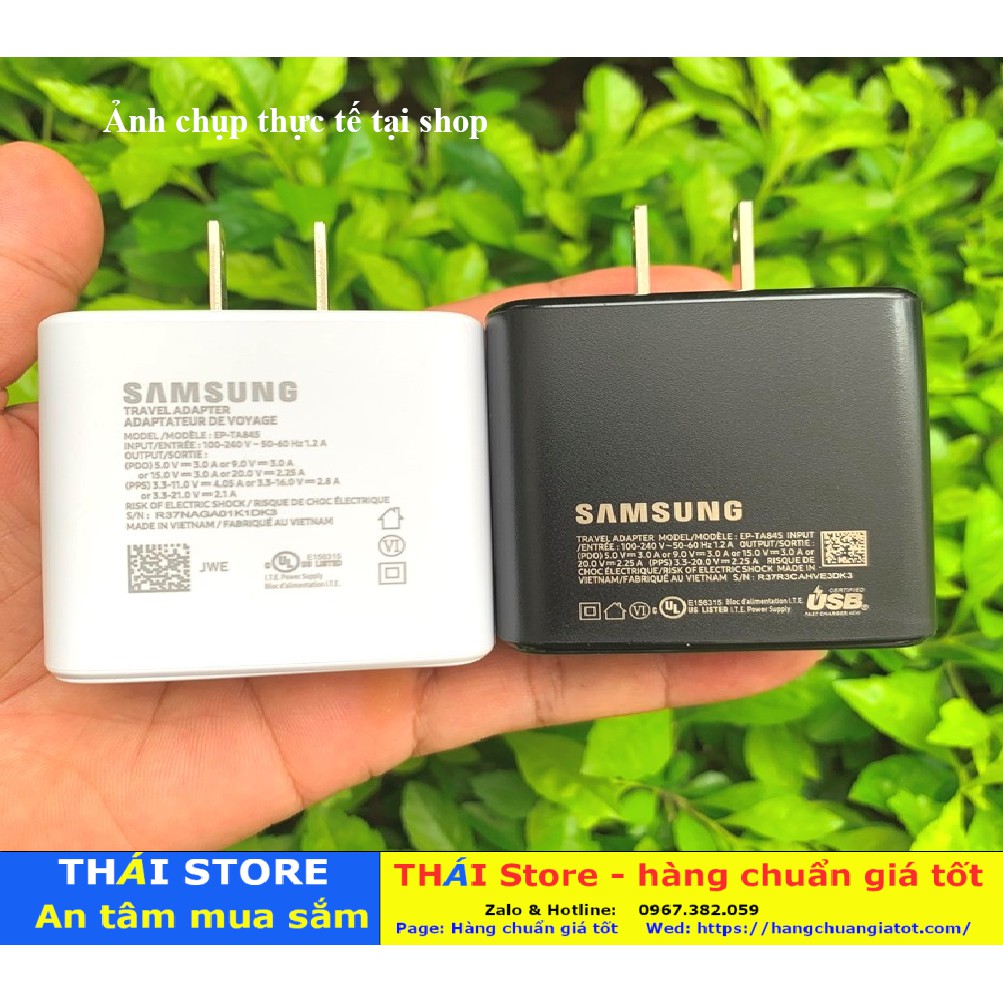 Bộ sạc siêu nhanh 45W chính hãng Samsung cho Note10 plus/S20/Note20 CHÂN DẸT + Cáp Type C to Type C - bảo hành 6 tháng