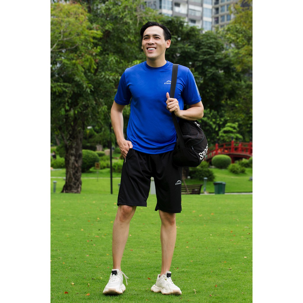 Áo thun thể thao, tập gym nam màu Xanh co dãn thời trang Kabuto