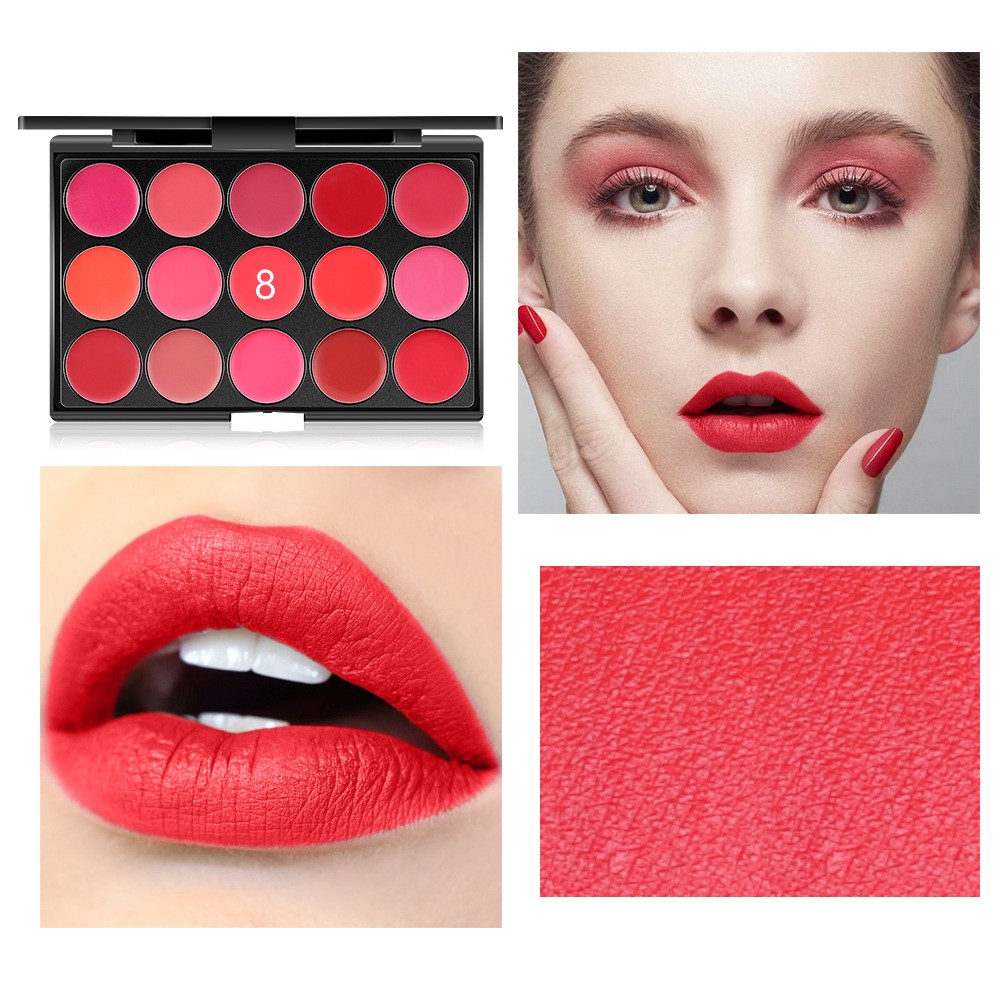 Bảng Son Lì Trang Điểm Miss Rose 15 Màu Chính Hãng, Mỹ Phẩm Makeup Chuyên Nghiệp, Lên Màu, Lâu Trôi, Dễ Sử Dụng