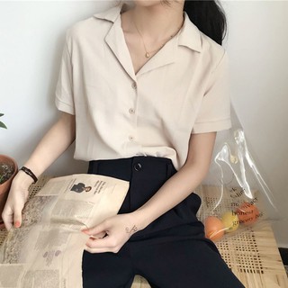 Áo sơ mi trơn cộc tay cổ Vets (Order)