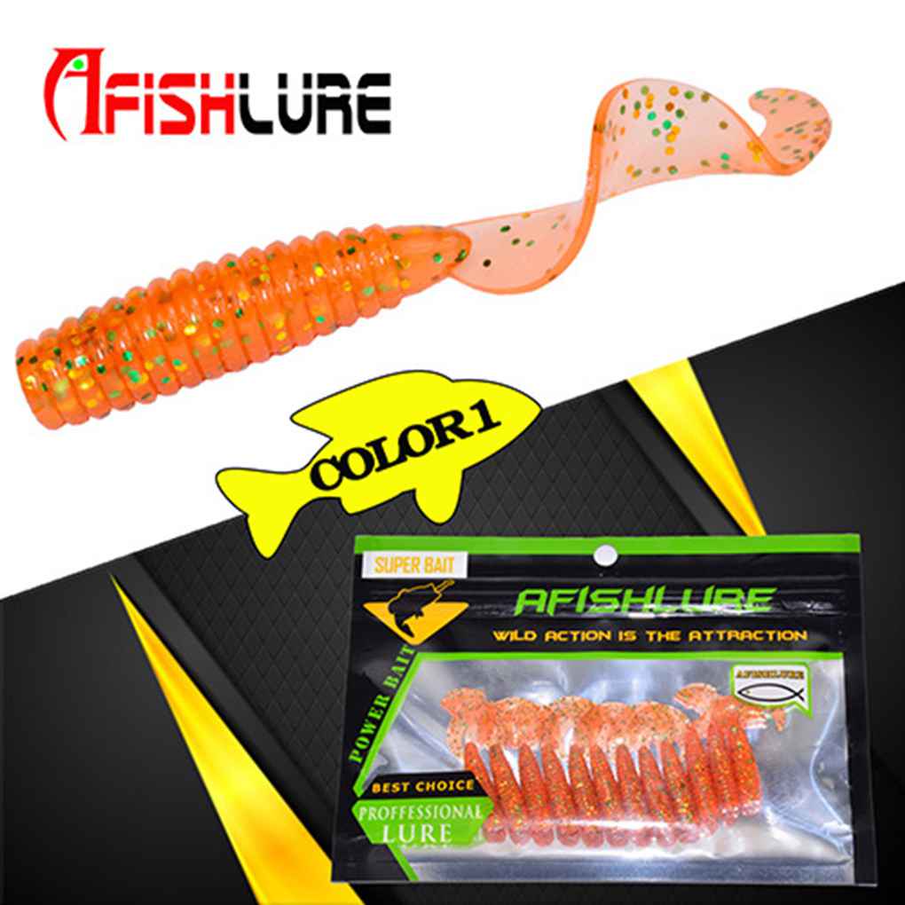 [GLOBAL] 12pcs/set Fishing Lure 45mm 1 2g Grub Artificial Panfish Crappie Trout Crankbait Soft Bait Fishing Lure Worm