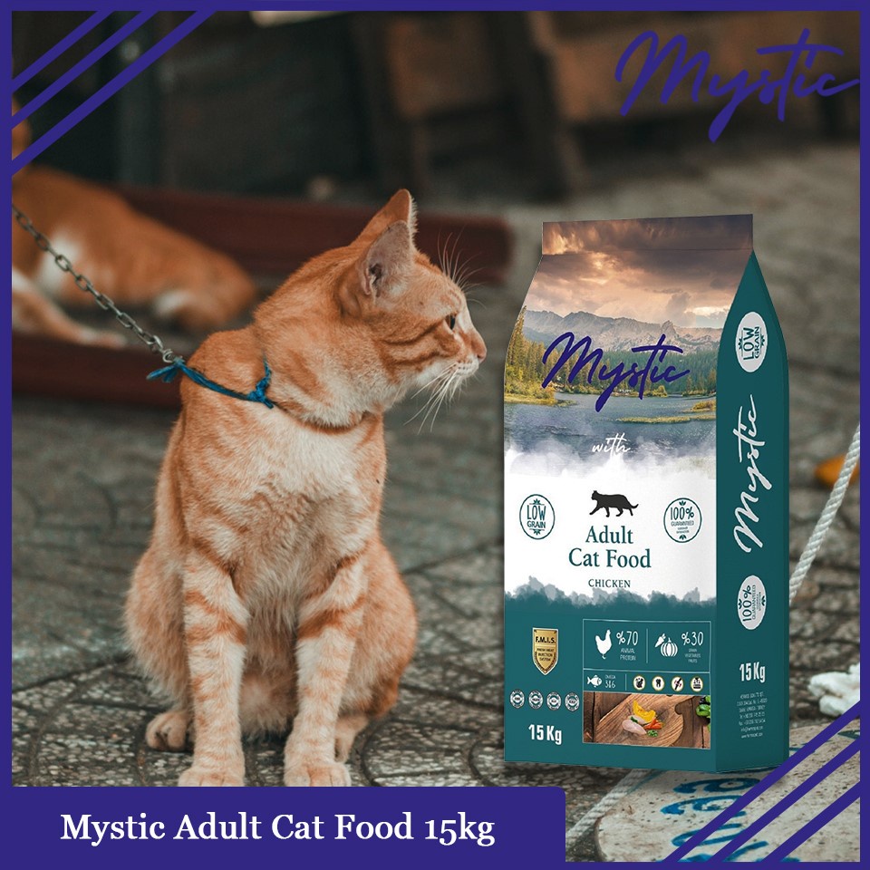 15kg - Hạt Mystic cho Mèo bao lớn tiết kiệm - Thức ăn hạt cho Mèo kén ăn nhập khẩu Thổ Nhỹ Kỳ thành phần Thịt Gà, Cá