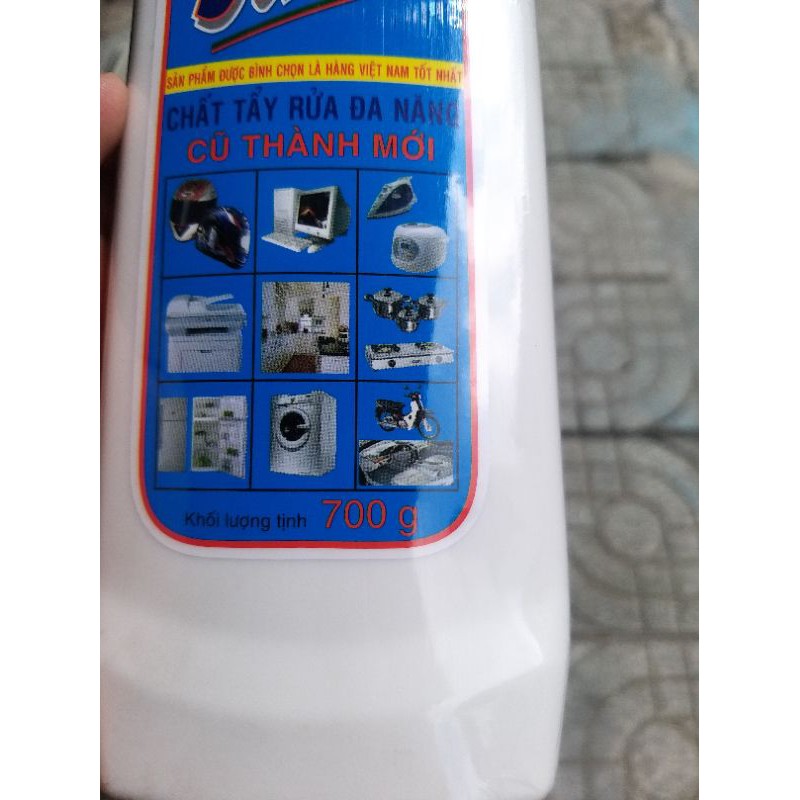 Tẩy trắng đa năng Sumo 700g chai lớn, tẩy trắng nhựa, inox, dầu mỡ, dầu nhớt