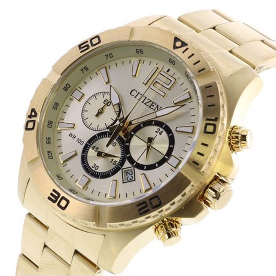 Đồng Hồ Nam Citizen Dây Thép Không Gỉ AN8122-51P - Mặt Vàng