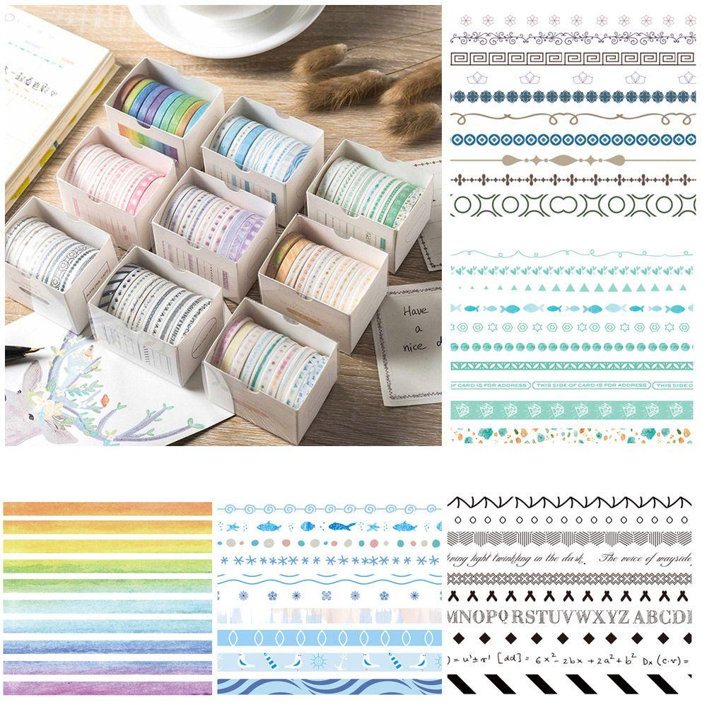 LAKAMIER Set 10 Cuộn Băng Keo Dán Trang Trí Họa Tiết Dễ Thương Thời Trang