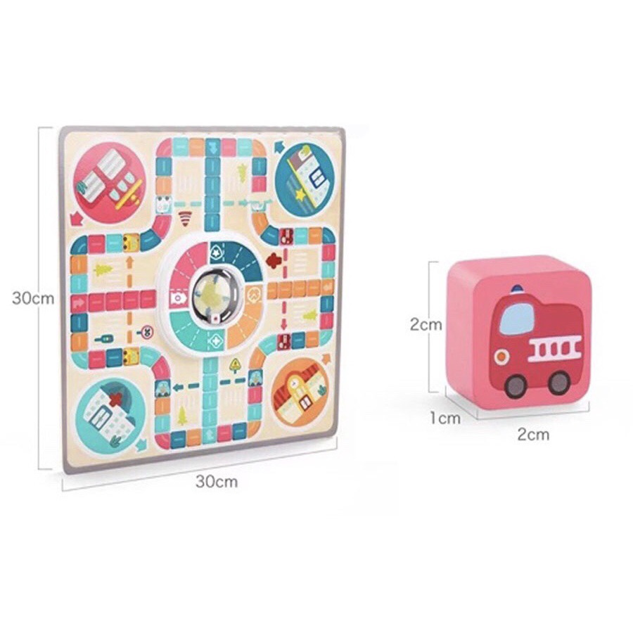 BỘ đồ chơi Cờ Cá Ngựa Phiên Bản Ô Tô 2 in 1 BẰNG GỖ Cho Cả Trẻ Em Và Người Lớn