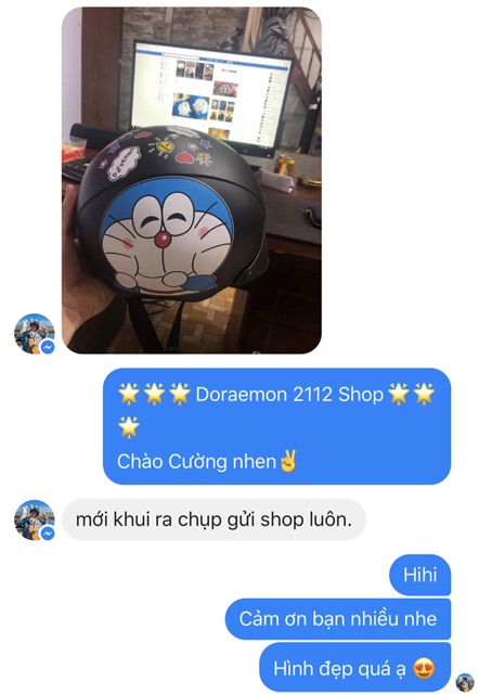 Nón, mũ bảo hiểm nửa đầu DORAEMON