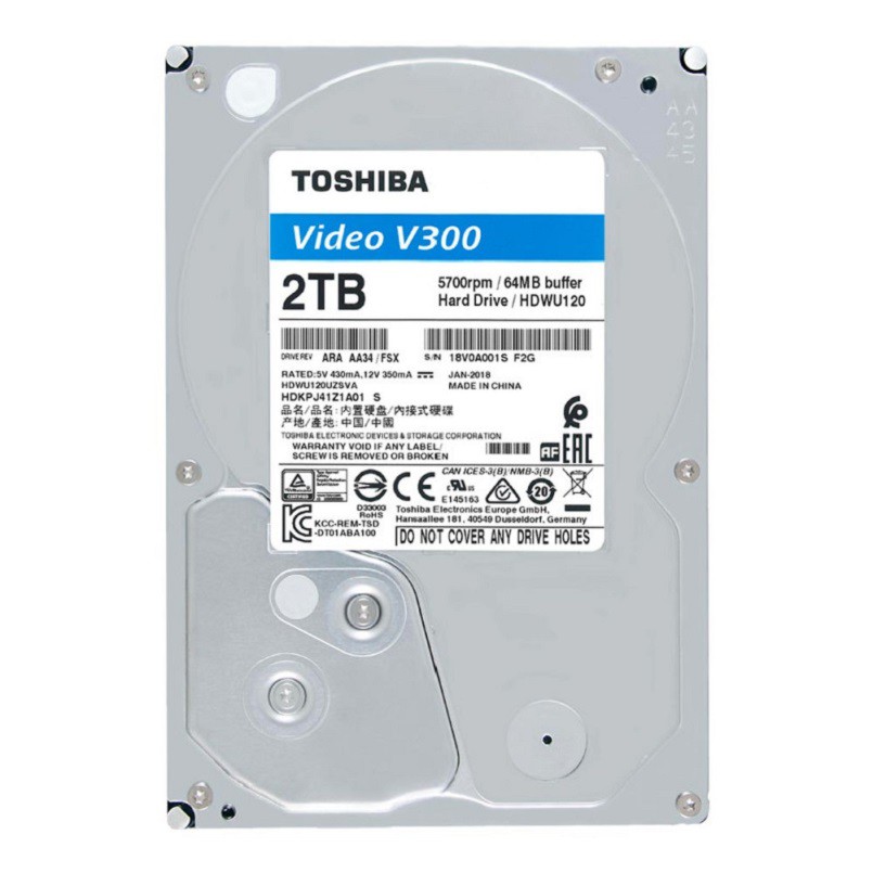 Ổ cứng HDD Toshiba V300 2TB 3.5 SATA 3 - HDWU120UZSVA BẢO HÀNH 36 THÁNG