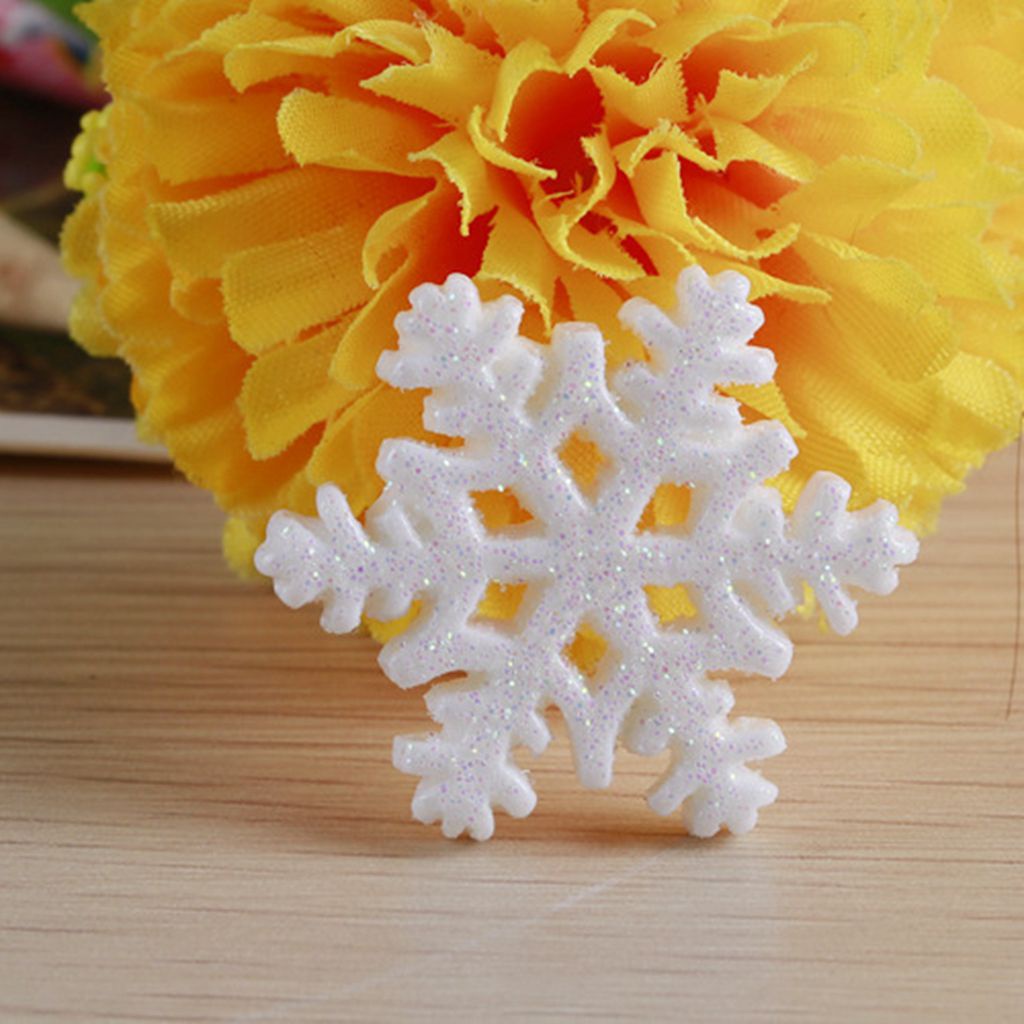 Bộ 10 bông tuyết Giáng Sinh thủ công mini màu trắng sáng tạo làm đạo cụ chụp ảnh trang trí sổ tay kẹp tóc cây thông