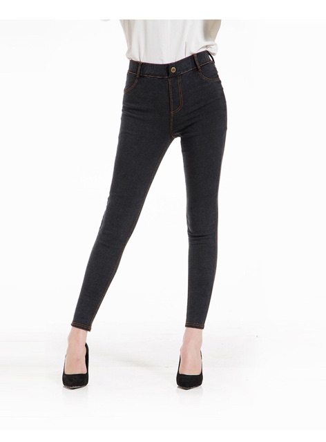 Quần skinny thun giả jean big size viền chỉ vàng size lớn 60-80kg