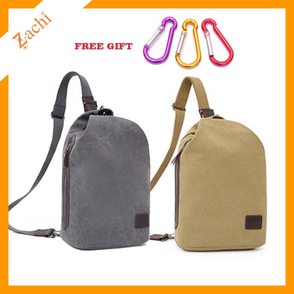 [Zachi] Túi đeo chéo nam nữ Unisex Canvas thời trang siêu nhẹ chống nước T66 màu Ghi