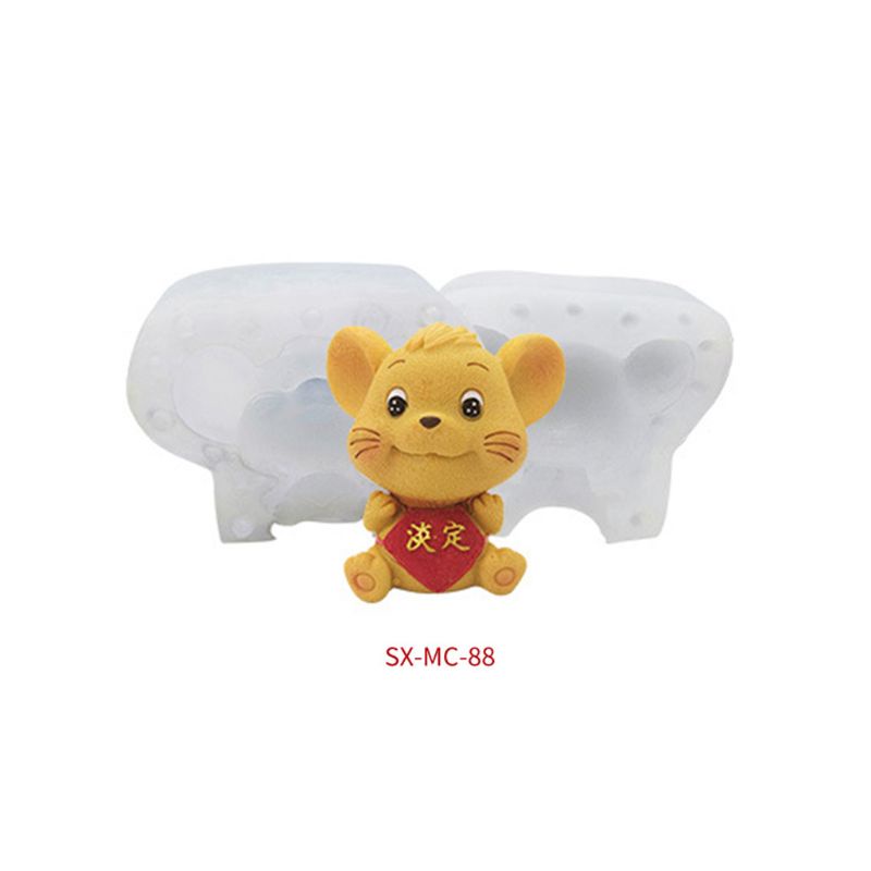 Khuôn Làm Bánh / Xà Phòng Chất Liệu Silicone Tự Làm Hình Chú Chuột 3D