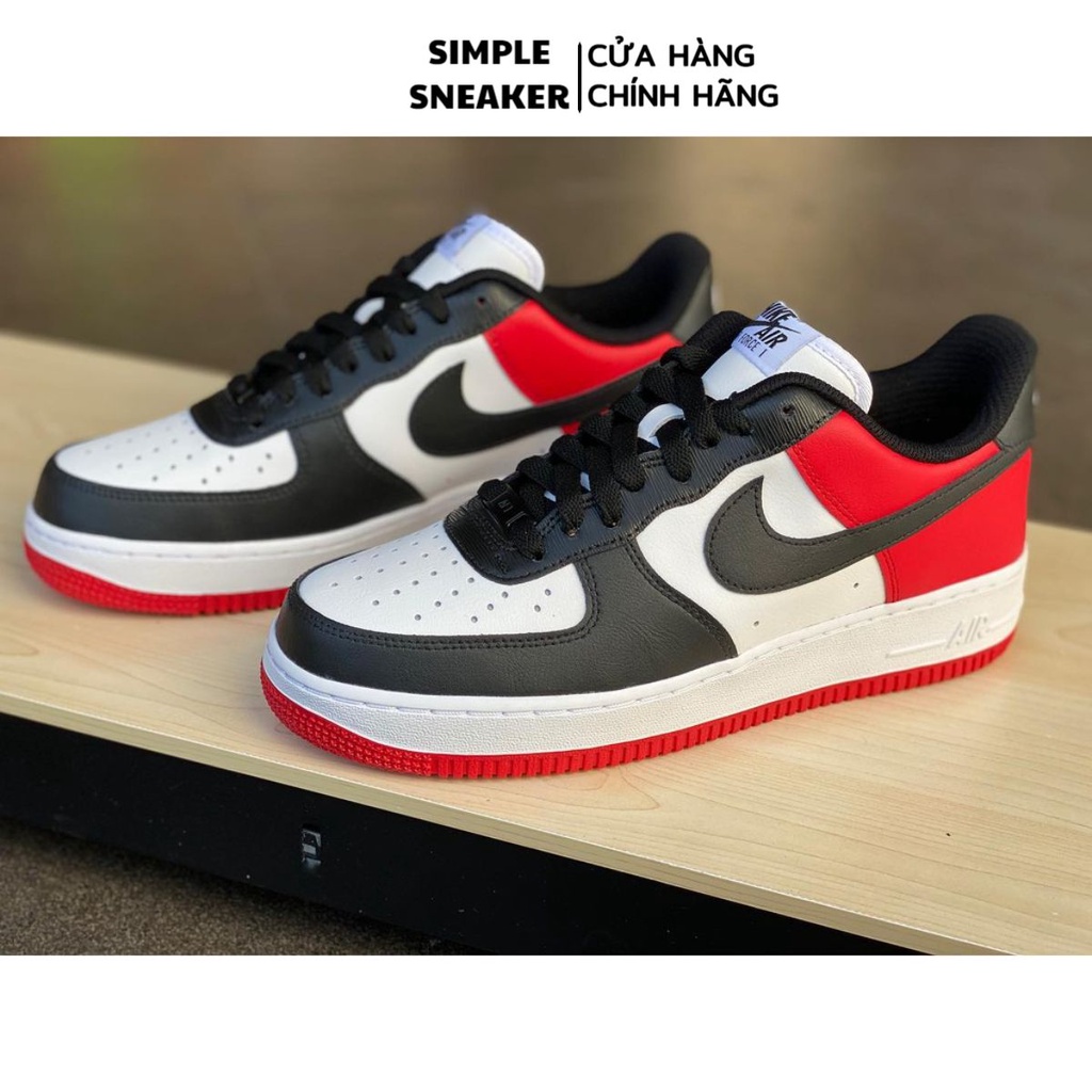 Giày Nike Air Force 1 Custom 🔴Hàng Chính Hãng🔴Nike By You Phiên Bản Custom Màu Bred Toe - Simpe Sneaker