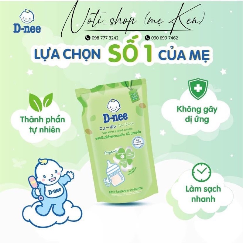 [HCM] Nước rửa bình sữa túi Dnee 600ml (Thái Lan)