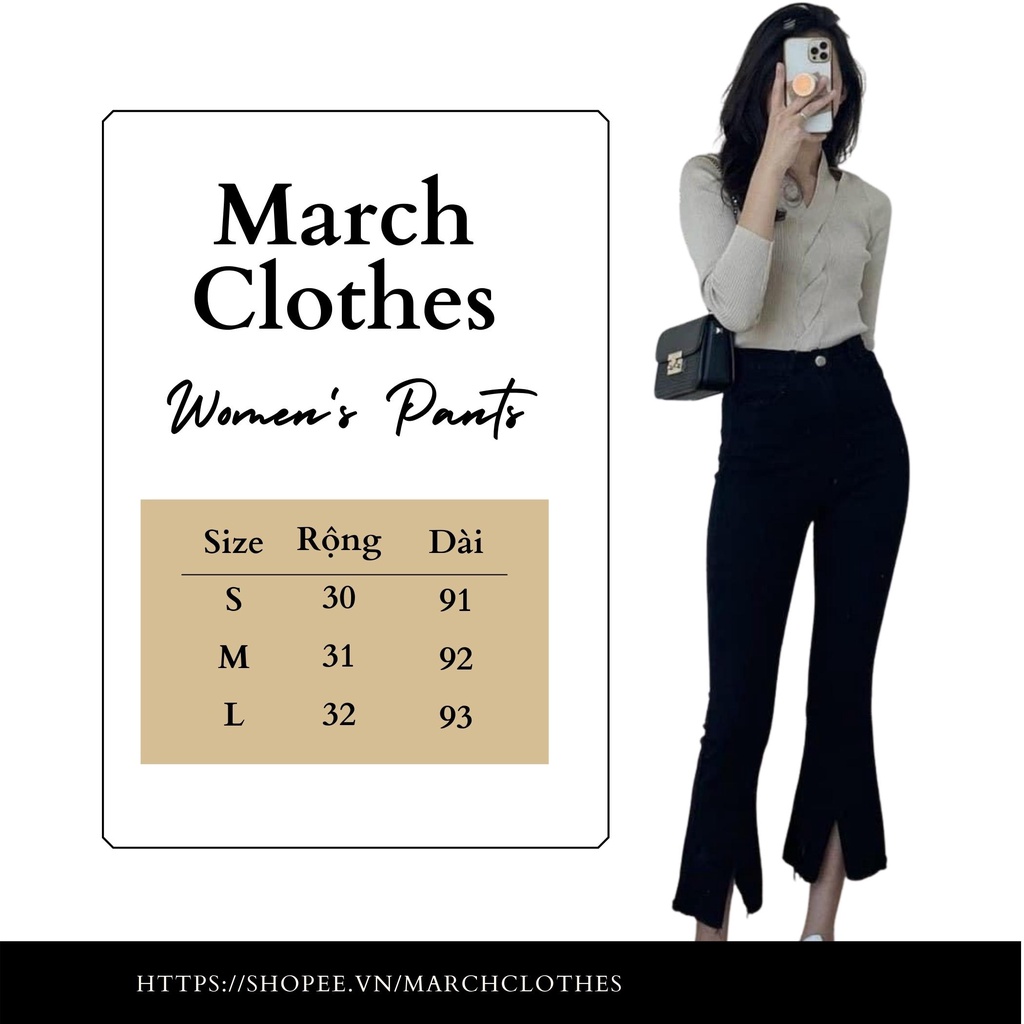 [QUAN01] Quần Jeans Ống Loe Nữ, Quần Bò Xẻ Gấu, Quần Bò Nữ Công Sở Co Dãn Phong Cách Hàn Quốc | BigBuy360 - bigbuy360.vn