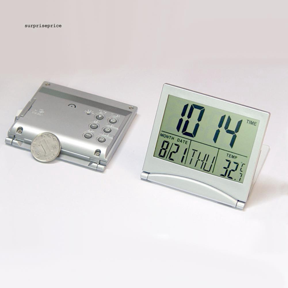 Đồng hồ báo thức điện tử mini để bàn có màn hình LCD hiển thị nhiệt độ chất lượng cao