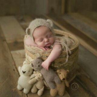 Nón và gấu newborn