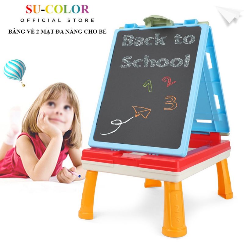 Bảng vẽ 2mặt  kèm bàn cờ cho bé