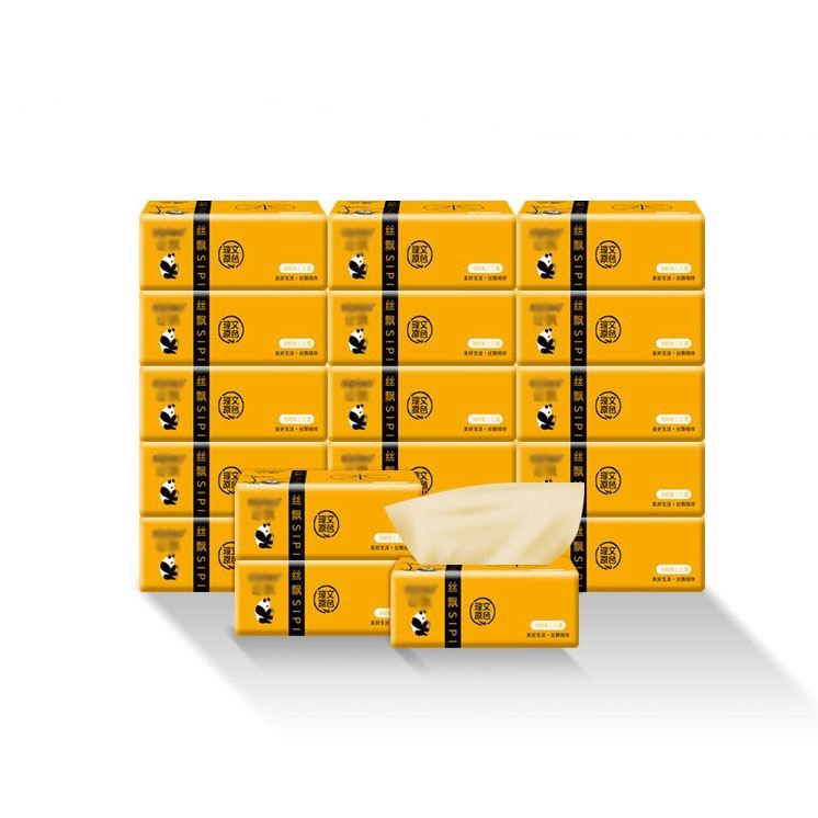 Một bịch giấy ăn gấu trúc 300 tờ chất liệu sợi tre lành tính