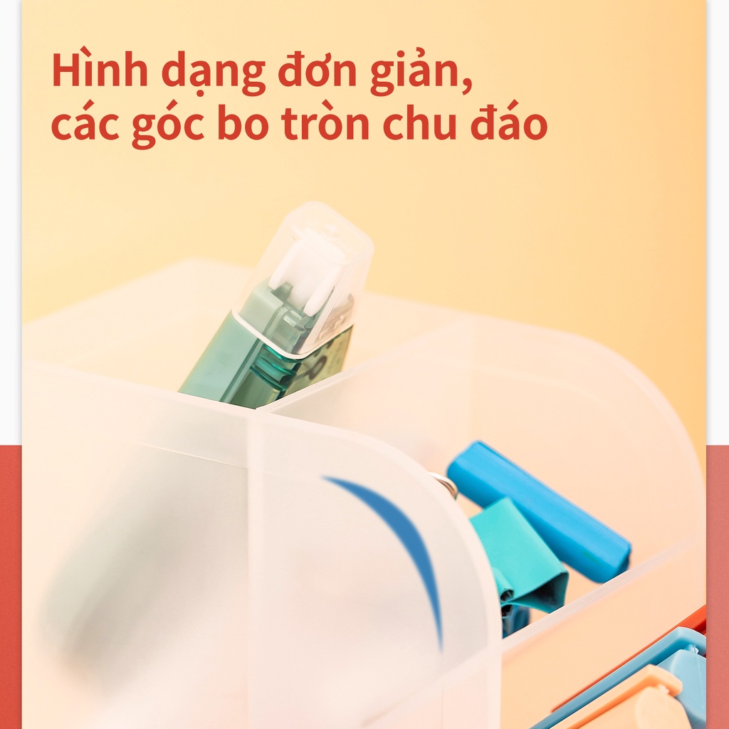 Kệ ống đựng bút mỹ phẩm 5 ngăn Deli - Xanh/ Trắng/ Hồng - 8932/ 8933