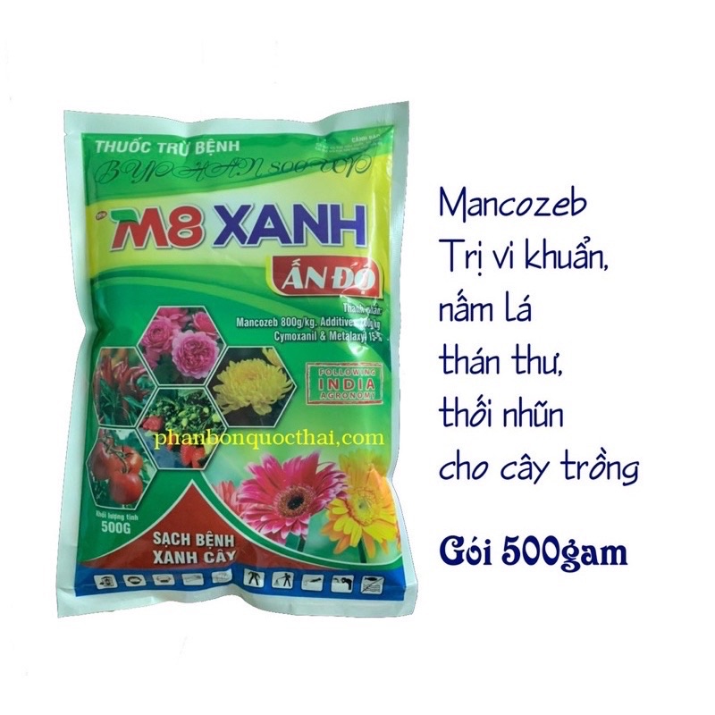 Gói nửa ký Mancozeb Xanh Diệt Nhiều Loại Nấm Bệnh Hại Cây Trồng,Bổ Sung Cymoxanil & Metalaxyl