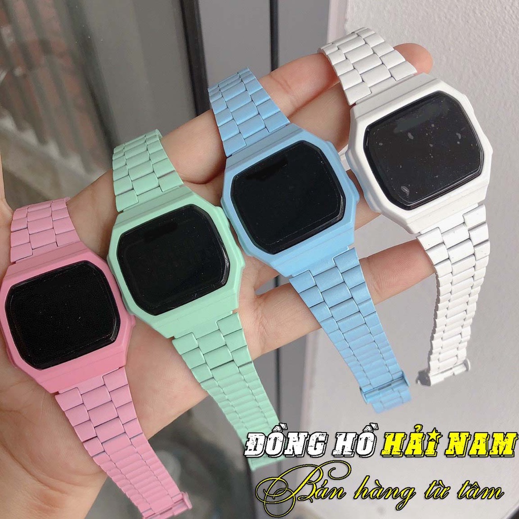 Đồng hồ nam nữ A168 Mặt 38mm,vỏ thép,cảm ứng,dễ thương.