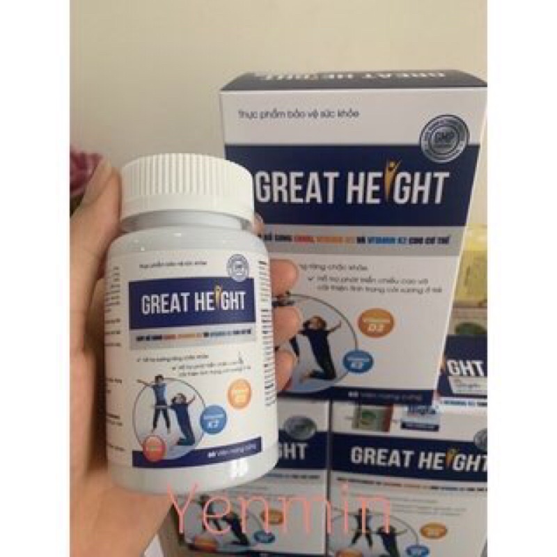 Tăng Chiều Cao GREAT HEIGHT 3 Tem ✅ Chuyên còi xương đang trong giai đoạn phát triển cần bổ sung canxi