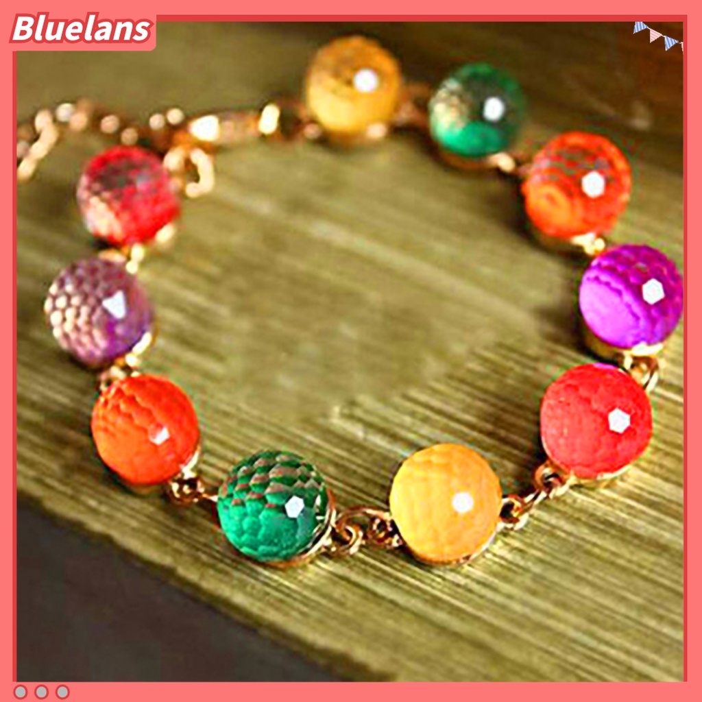 Lắc tay đính đá tròn nhiều màu kiểu dáng trẻ trung cho nữ