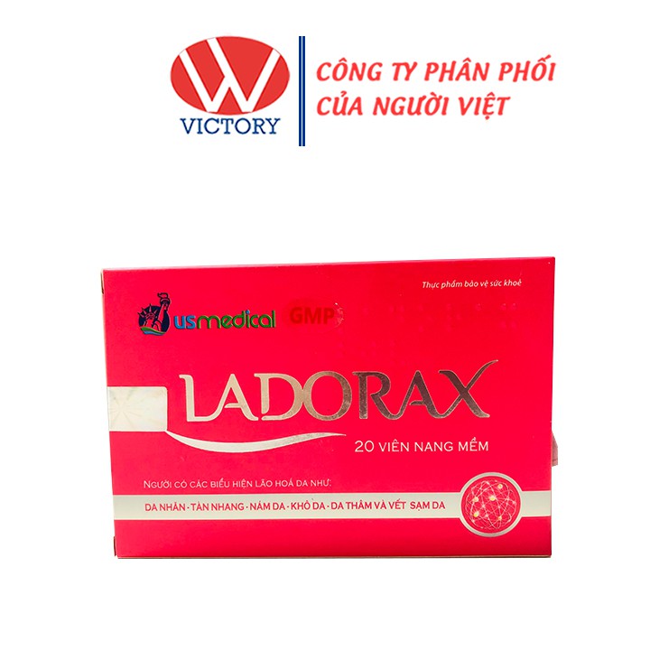 Viên Uống Trắng Da LADORAX (Hộp 20 Viên) - Hạn Chế Quá Trình Lão Hóa Da - Victory Pharmacy