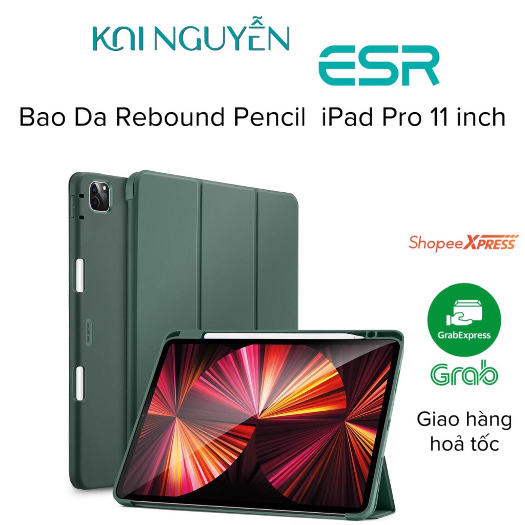 Bao Da Bảo Vệ Dành Cho iPad Pro 11 inch M1 2021 ESR Rebound Pencil, Nhiều Màu