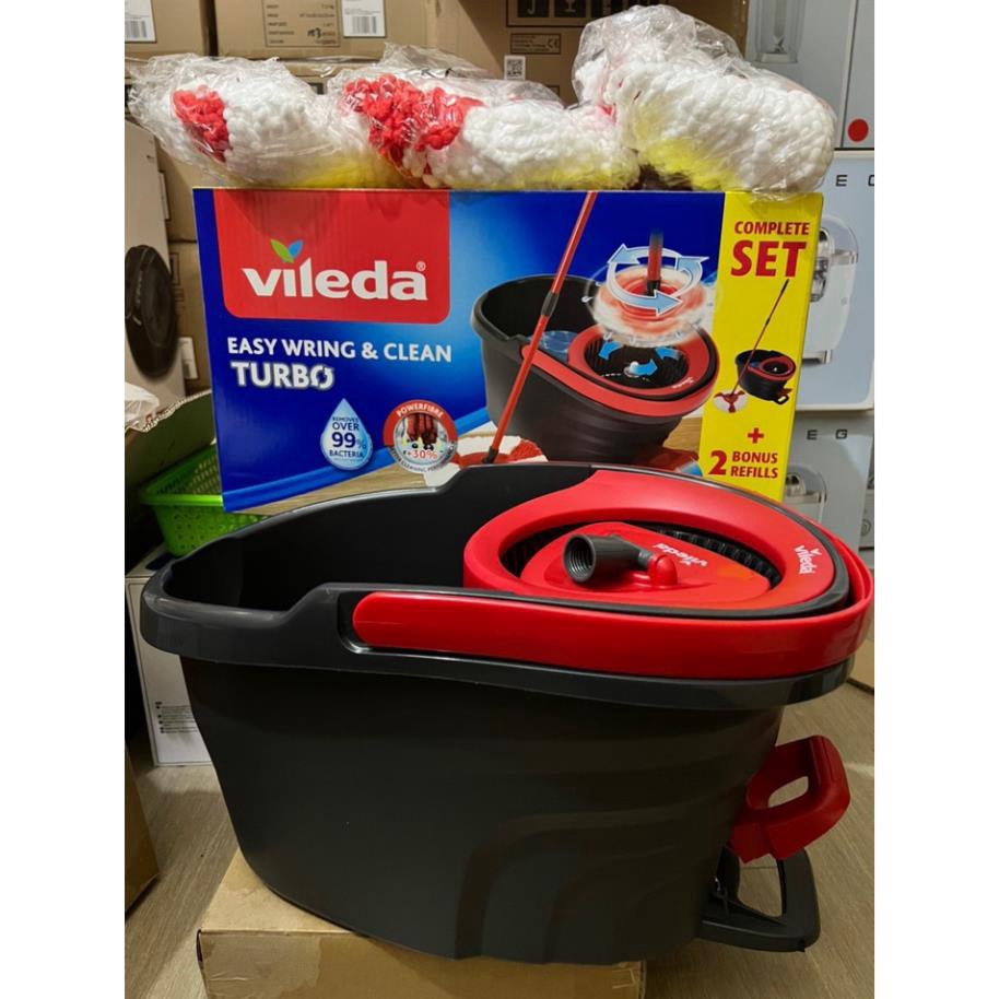 🇩🇪  Bộ cây và chậu Lau Nhà cao cấp Vileda Easy Wring & Clean TURBO | nhập khẩu Đức