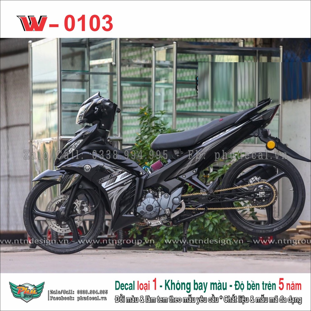 Tem rời Exciter 135 Lc đen Trắng (15)