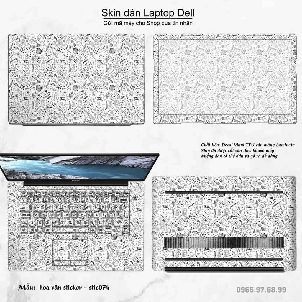 Skin dán Laptop Dell in hình Hoa văn sticker _nhiều mẫu 13 (inbox mã máy cho Shop)