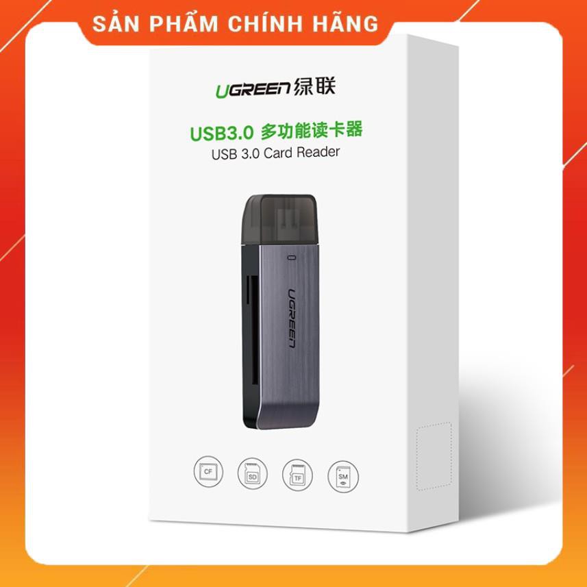 [Mã ELFLASH3 hoàn 10K xu đơn 20K] Đầu đọc thẻ tốc độ cao đa năng UGREEN CM180 hỗ trợ thẻ SD/TF/CF/MS dailyphukien