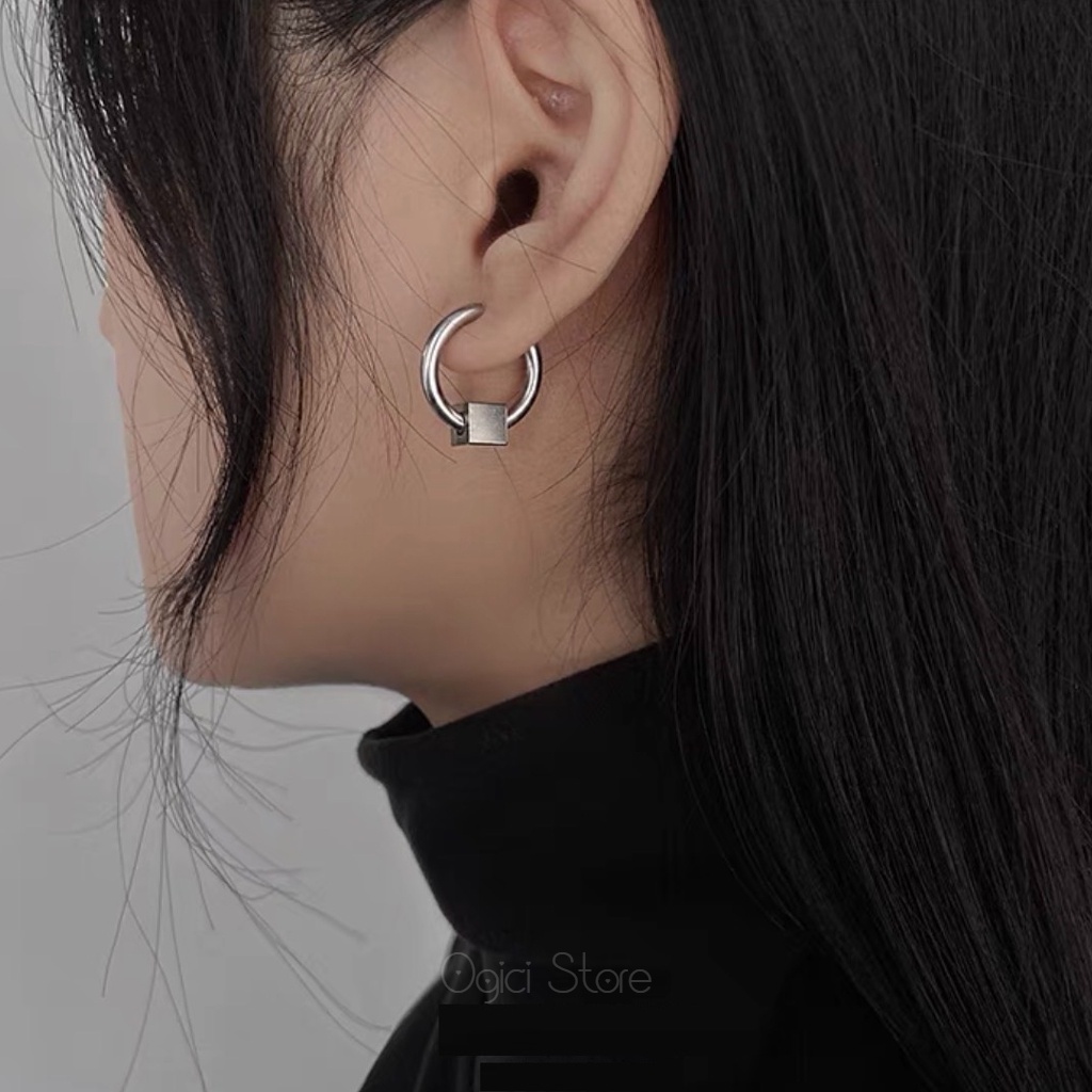 Bông tai, Khuyên tai nam nữ thép không gỉ dáng tròn thời trang Punk cá tính mạnh xu hướng 2022, Độc đáo, Unisex, 1 chiếc