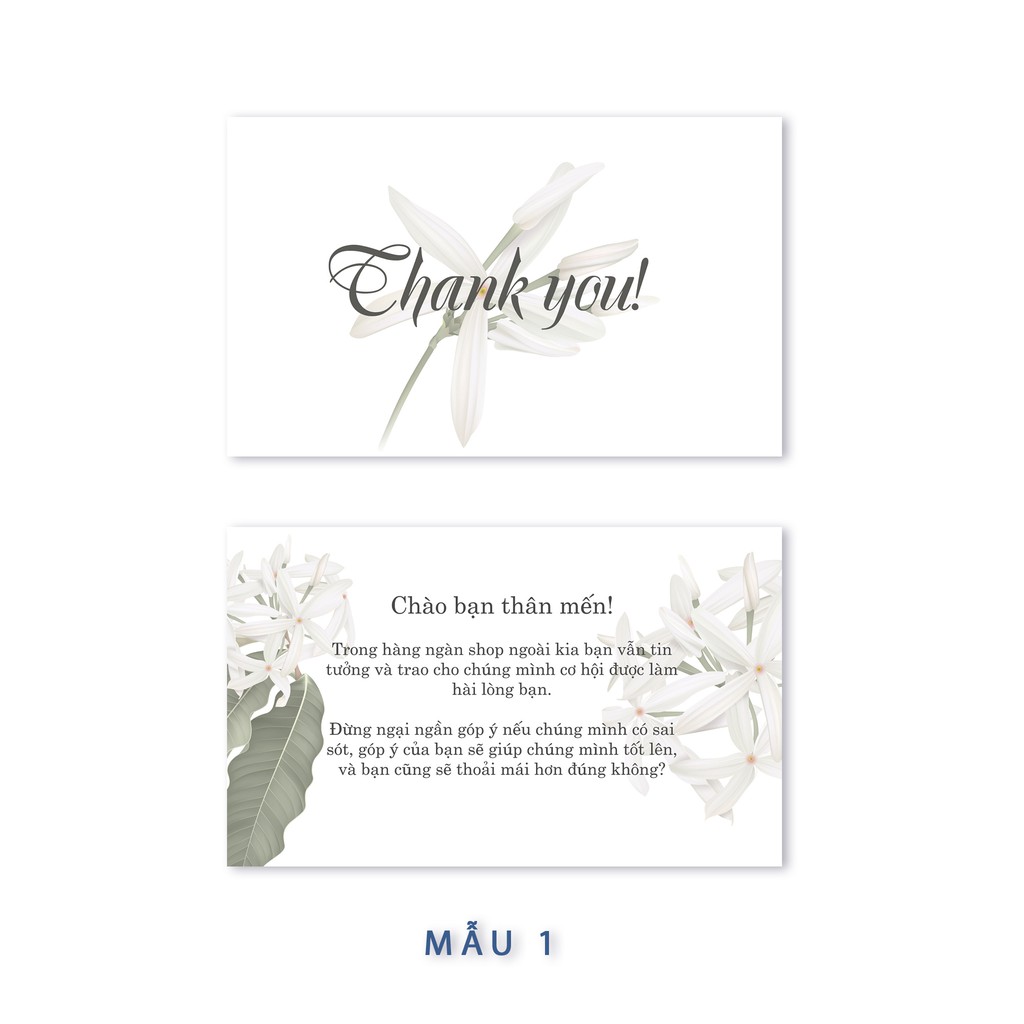 Hộp nhựa gồm 100 card cám ơn, thiệp cảm ơn hoặc Thank you card dành riêng cho shop bán hàng dùng để tặng khách hàng