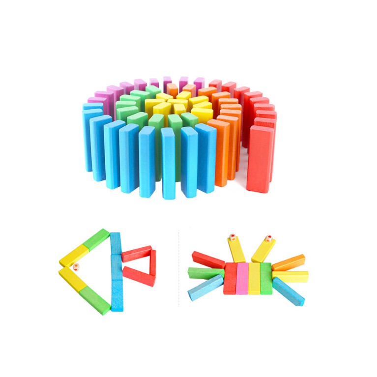 [Ana Kids] Rút gỗ màu 48 thanh loại lớn - Domino màu cho bé FRESHIP 99k