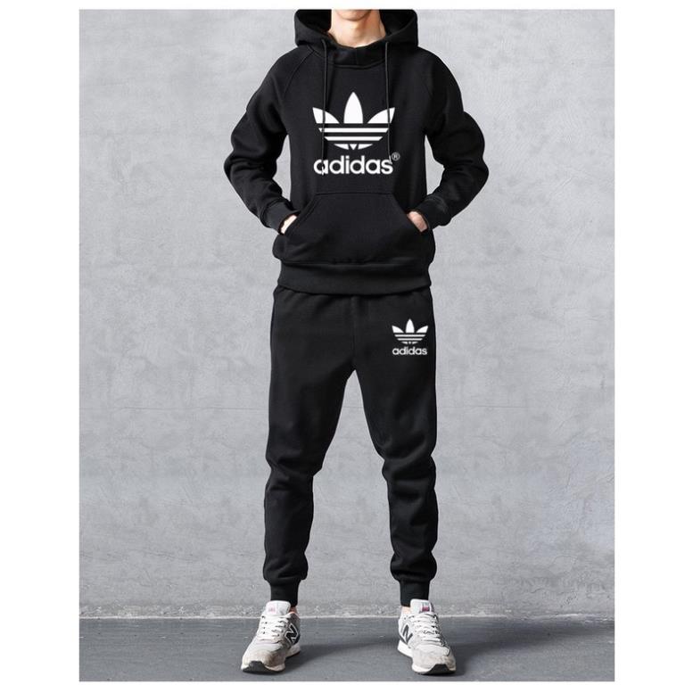 Bộ nỉ nam Adidas có mũ dày mặc cực ấm, Bộ đồ nỉ Thu Đông Nam cao cấp, bộ quần áo nỉ thể thao nam ❗