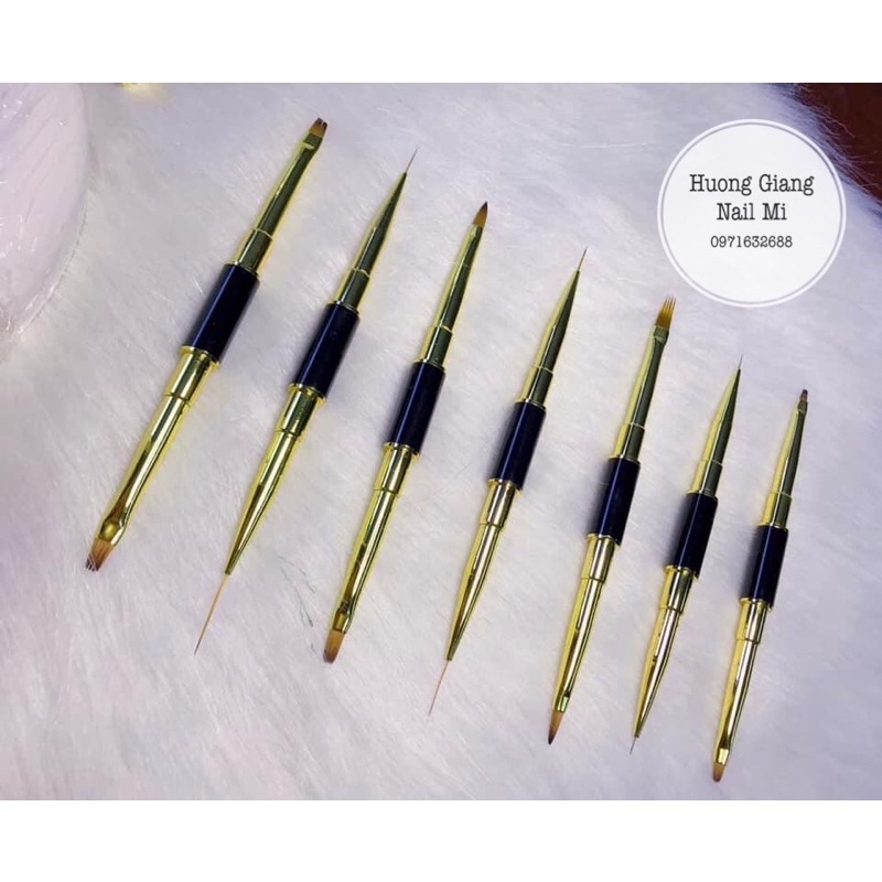 [ Ảnh Thật ] Set Cọ Râu 7 Cây 2 Đầu
