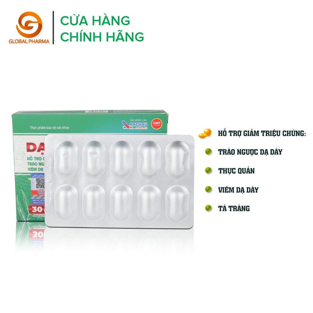 Dạ dày An Châu hỗ trợ các triệu chứng viêm dạ dày, trào ngược dạ dày thực quản, tá tràng 30 viên - AC003